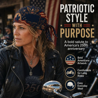 🏍️America 250 Cycling Pirate Hat / Biker Headwrap