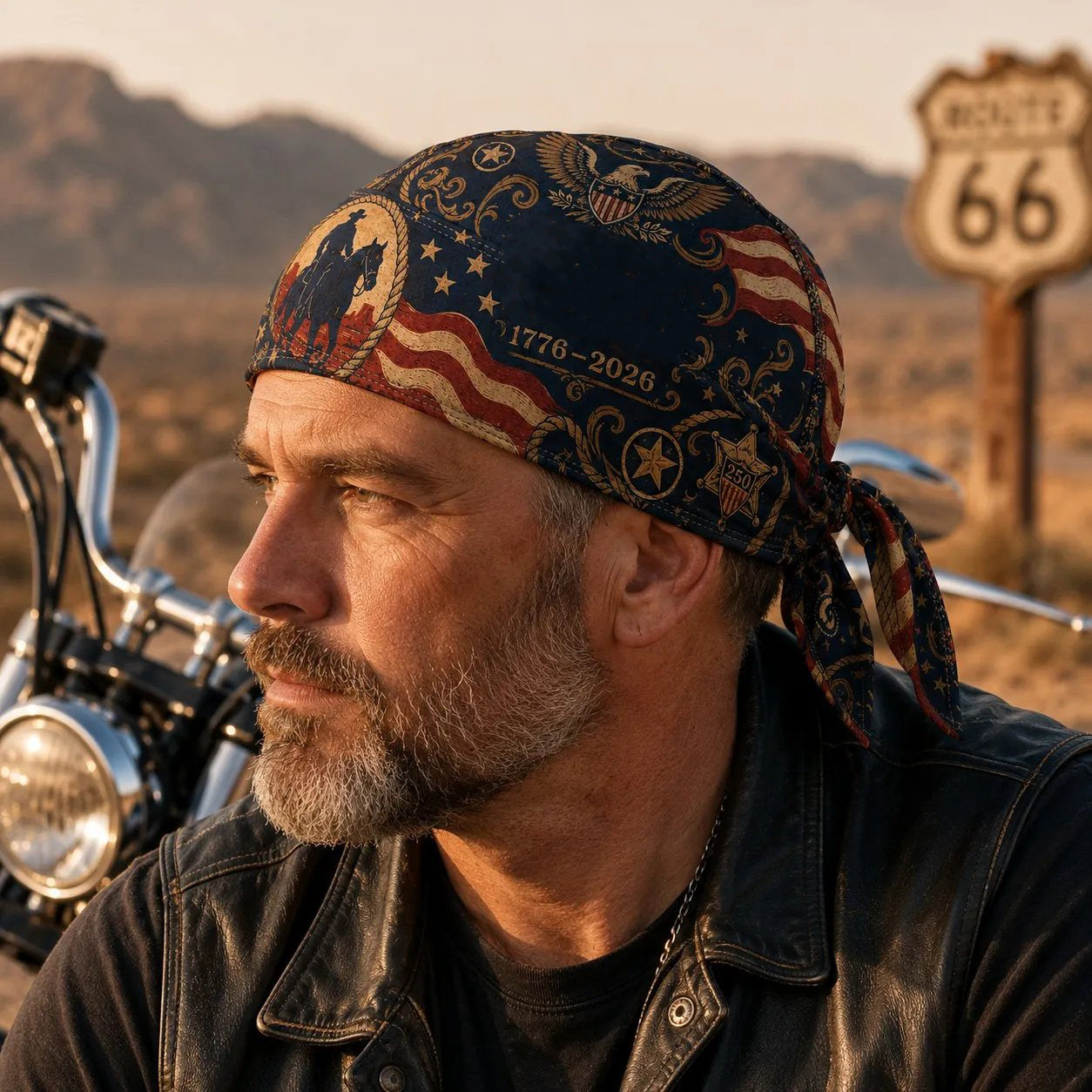 🏍️America 250 Cycling Pirate Hat / Biker Headwrap