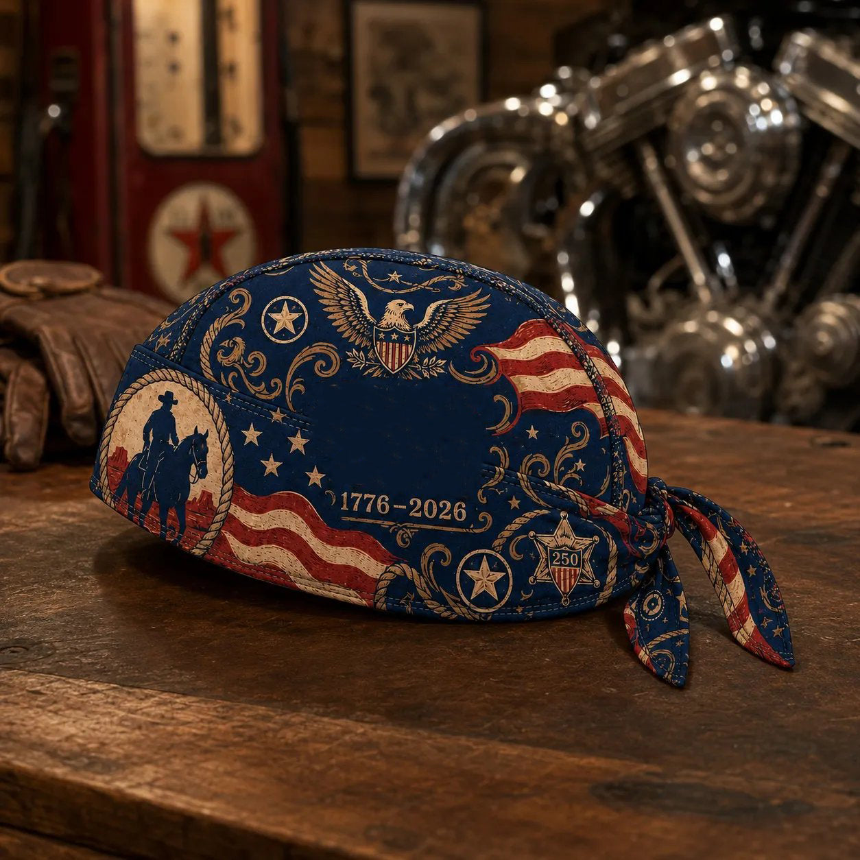🏍️America 250 Cycling Pirate Hat / Biker Headwrap