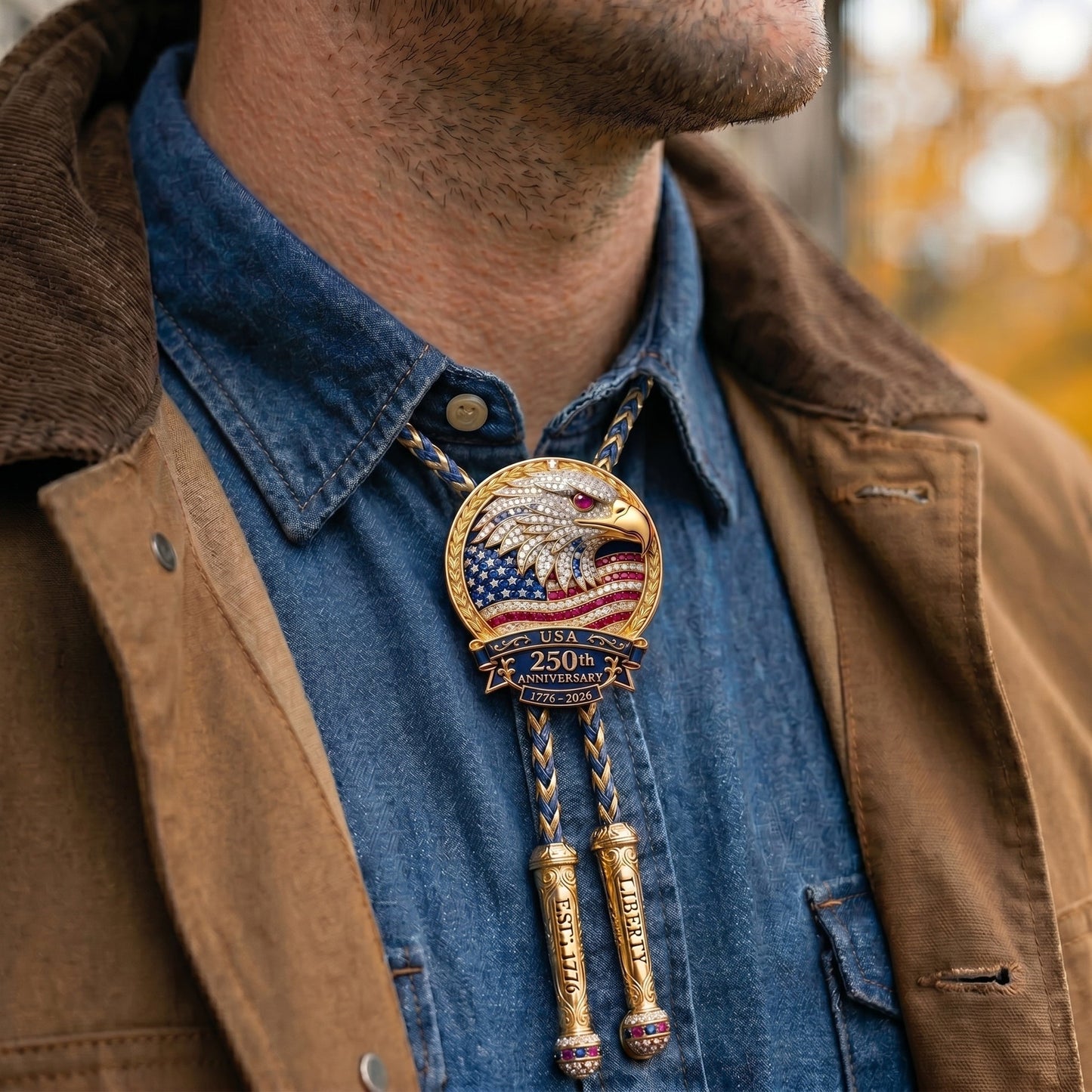 🦅 USA 250th Anniversary Eagle Bolo Tie