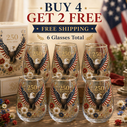 🦅🦅America 250 Eagle Glass Tumbler