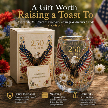 🦅🦅America 250 Eagle Glass Tumbler