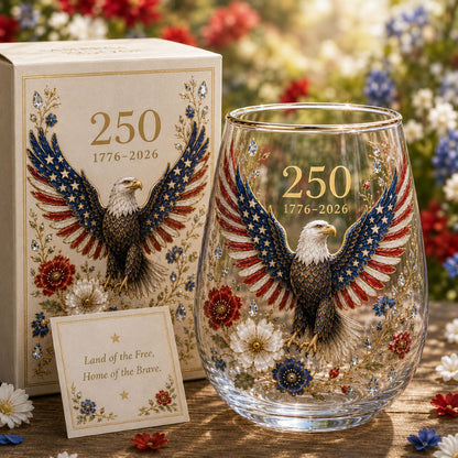 🦅🦅America 250 Eagle Glass Tumbler