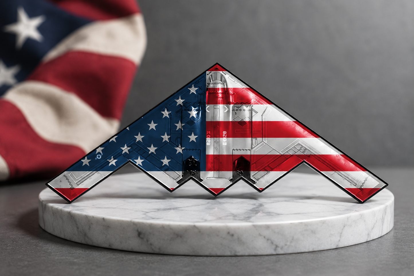 Spirit of ’76 B-2 Stealth Bomber Challenge Coin – 250th Anniversary Patriotic Collectible