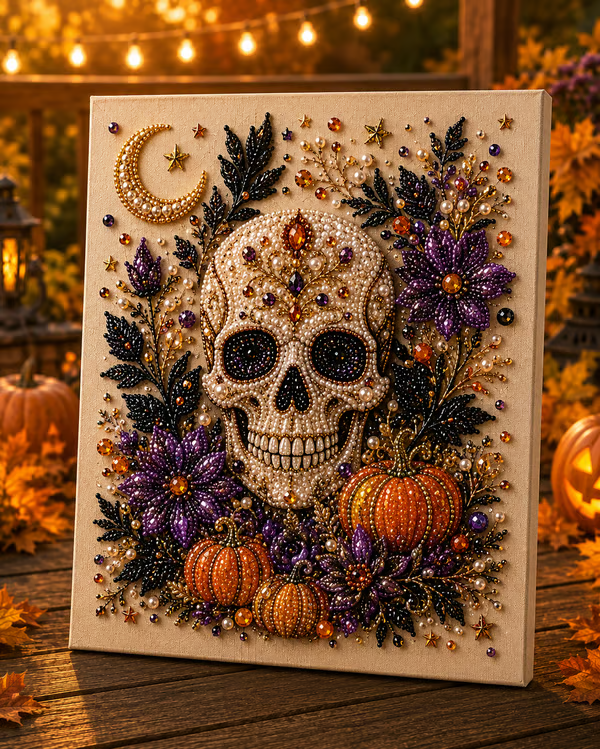 👻✨ Halloween Ghost Pearl Art DIY Kit – Create a Sparkling Spooky-Cute Masterpiece for Your Home