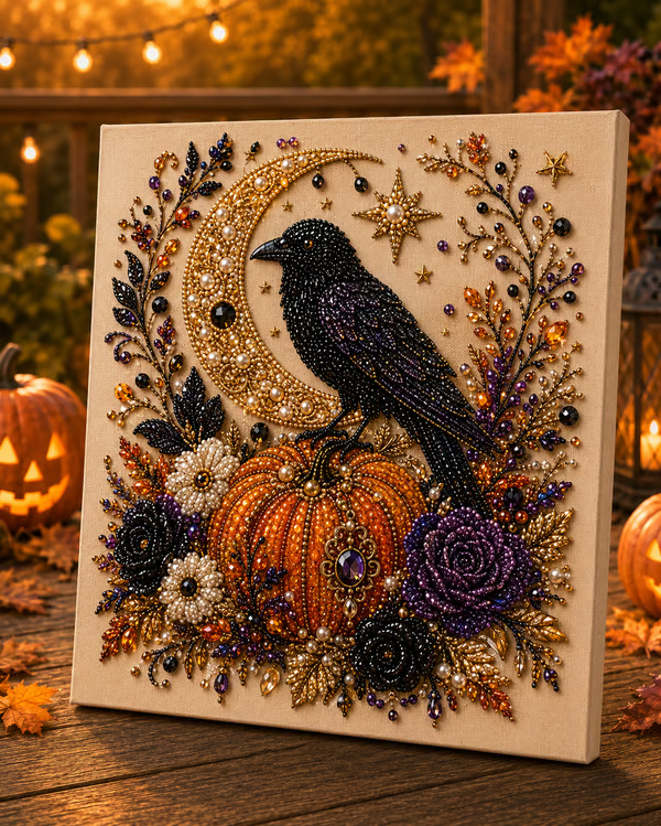 👻✨ Halloween Ghost Pearl Art DIY Kit – Create a Sparkling Spooky-Cute Masterpiece for Your Home