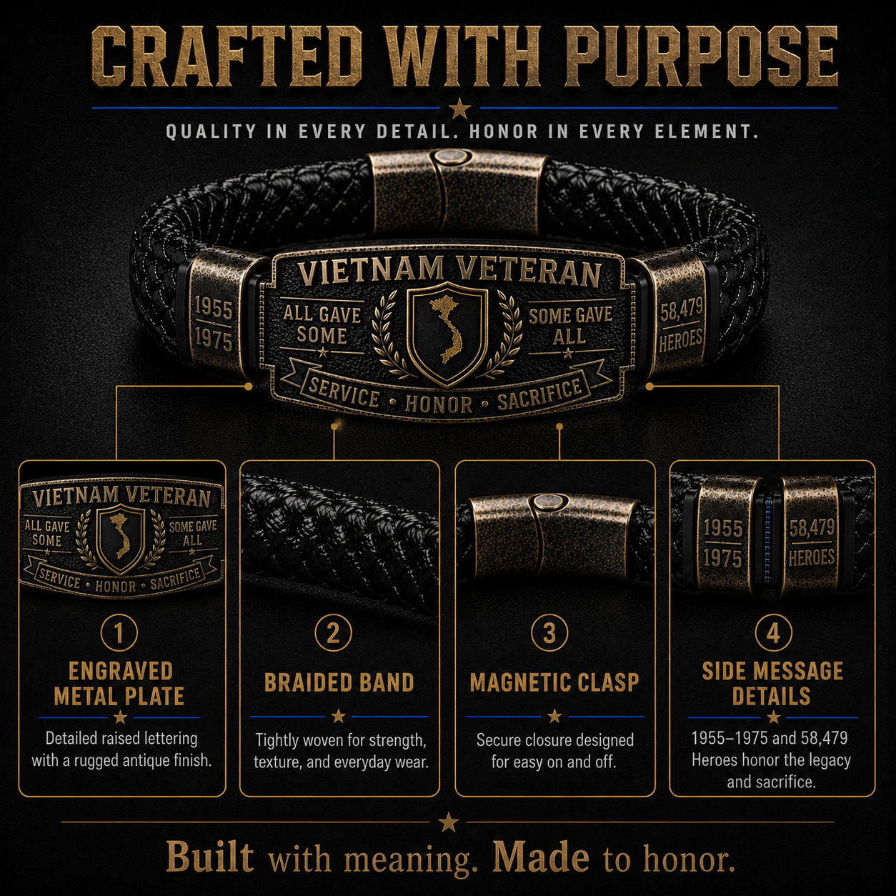 Last Day Promo: 49% OFF 🎖️ -Vietnam Veteran Honor Bracelet