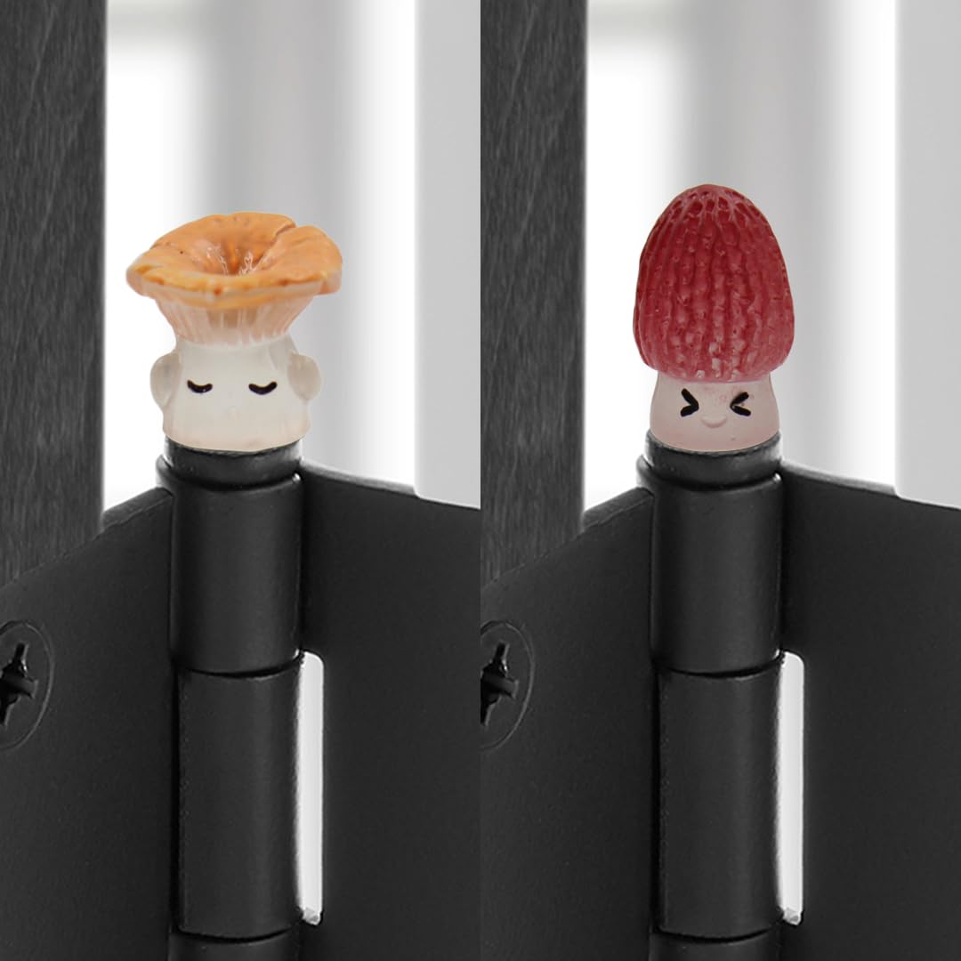🍄 Magical Mushroom Hinge Heads – Set of 6 Glow-in-the-Dark Magnetic Door Decor