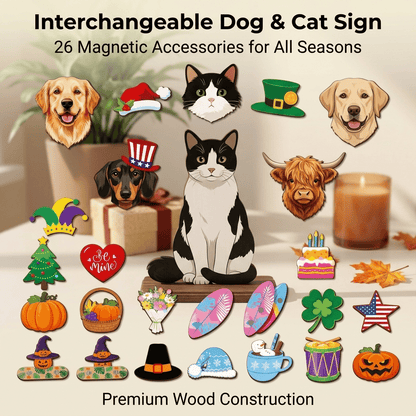 🎁Last Day Promotion 49% OFF🔥Cute Cat/Dog/Golden Retriever Desk Standee – Removable Seasonal Decor