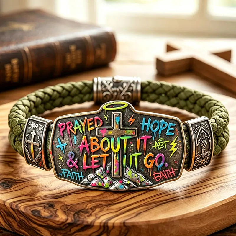 Faith Over Fear Bracelet – Christian Cross Bracelet Inspired by Isaiah 41:10, Hope, Courage & Divine Strength