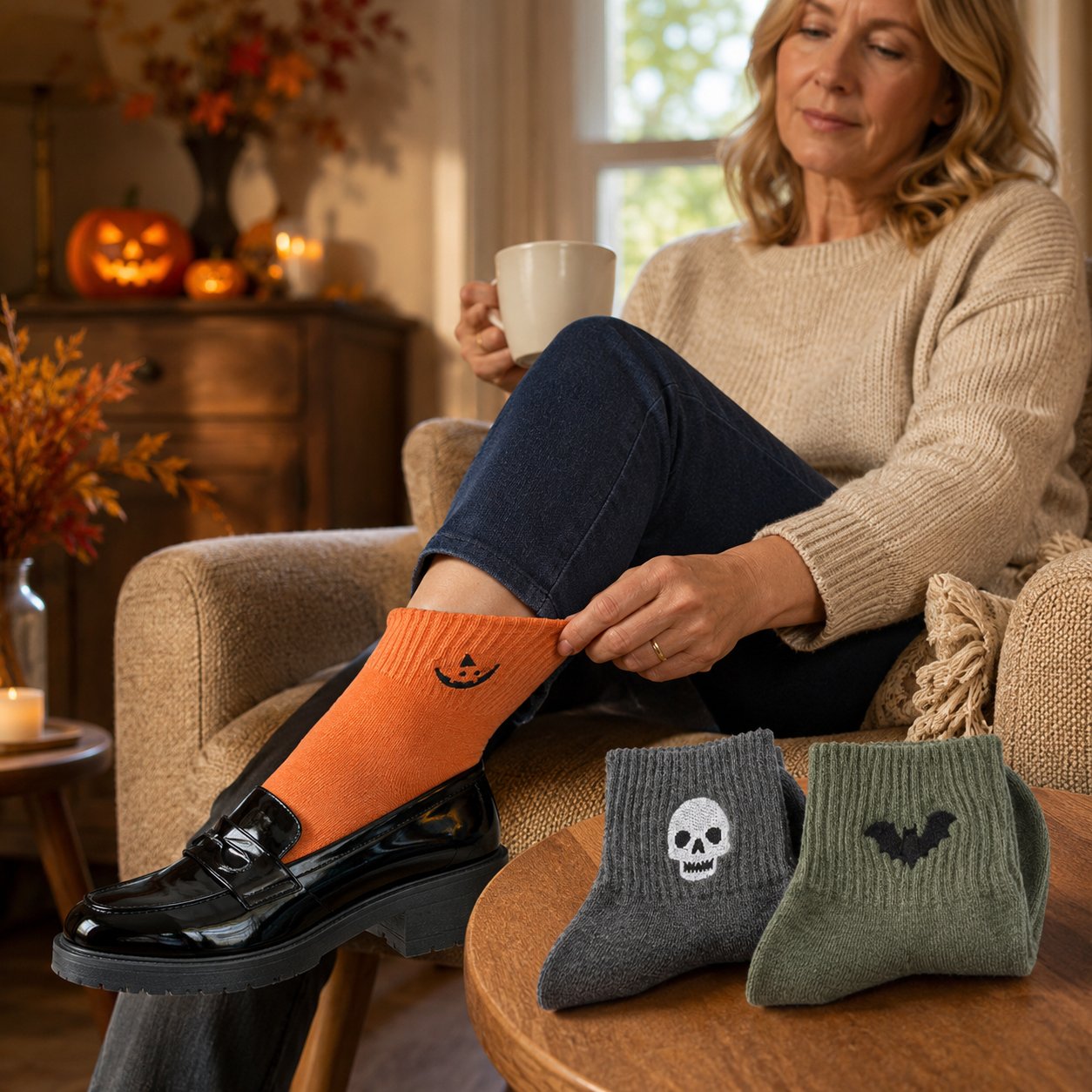 🎃 50% OFF Halloween Embroidered Ankle Socks