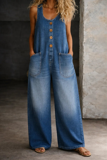 🔥Last Day SALE 49% OFF - 🤠👖Vintage Loose Wide Leg Denim Bib Overalls for Women(📦Buy 2 Free Shipping)