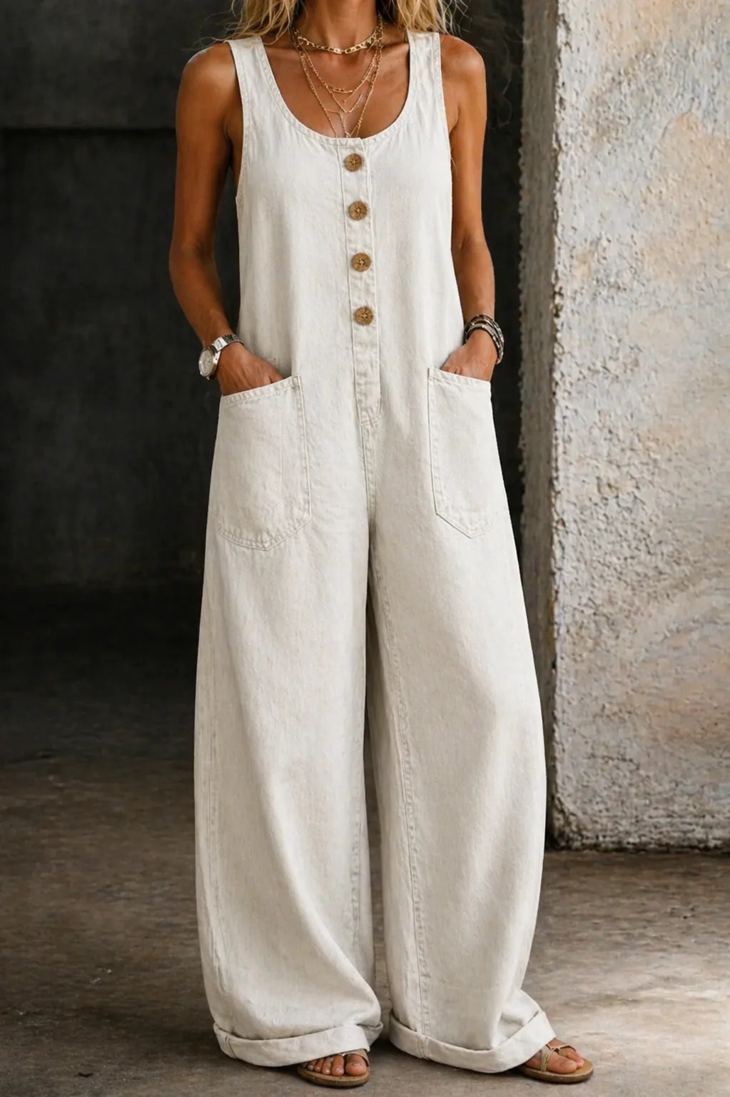🔥Last Day SALE 49% OFF - 🤠👖Vintage Loose Wide Leg Denim Bib Overalls for Women(📦Buy 2 Free Shipping)