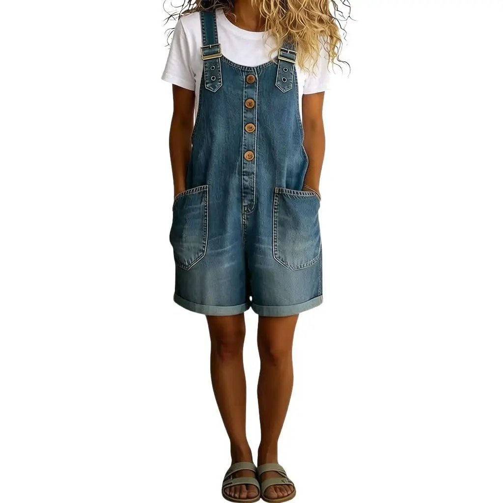 🔥Last Day SALE 49% OFF - 🤠👖Vintage Loose Wide Leg Denim Bib Overalls for Women(📦Buy 2 Free Shipping)