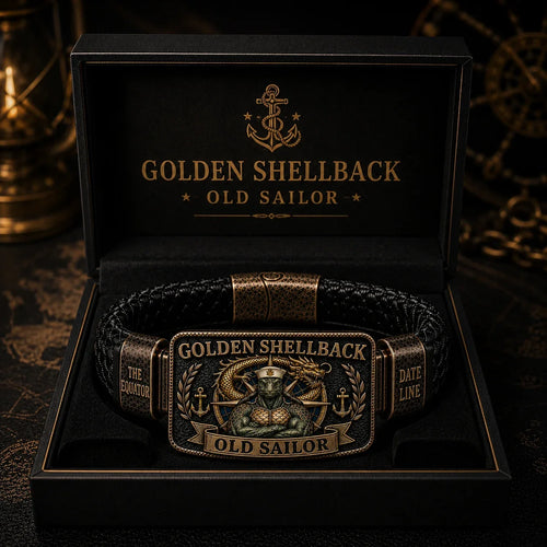 ⚓ Golden Shellback Bracelet – A Timeless Tribute to the Old Sailor