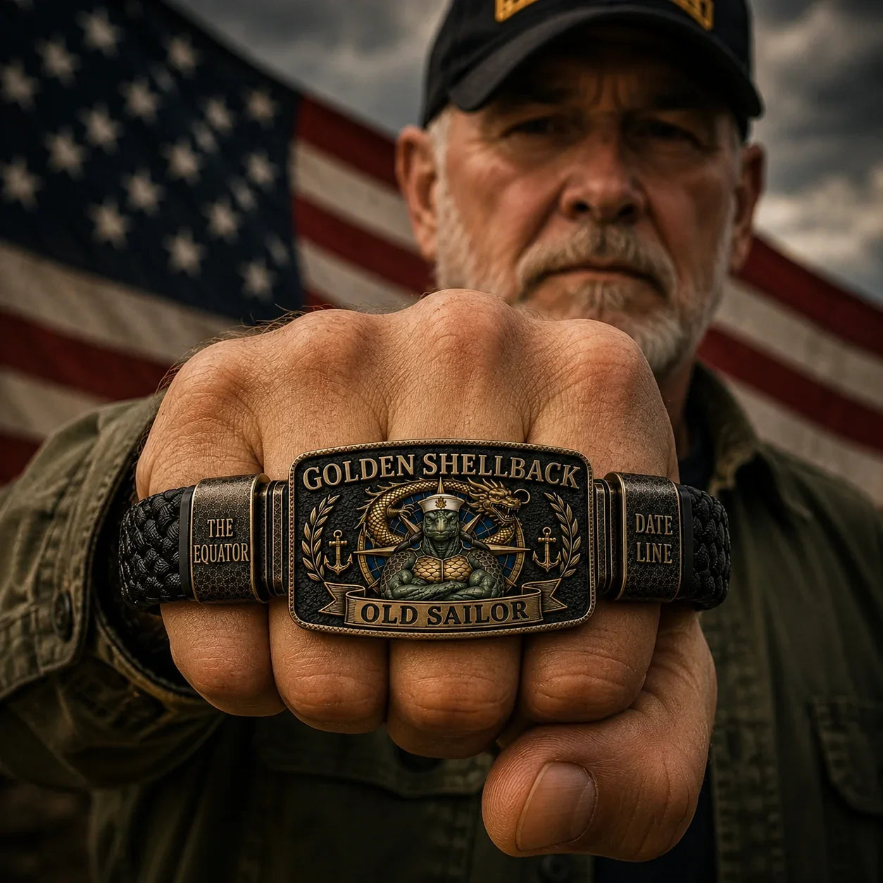 ⚓ Golden Shellback Bracelet – A Timeless Tribute to the Old Sailor