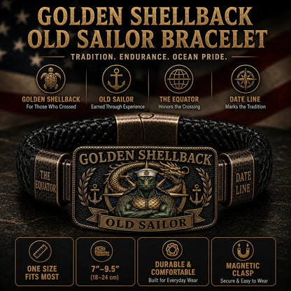 ⚓ Golden Shellback Bracelet – A Timeless Tribute to the Old Sailor