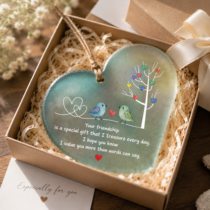 Heartfelt Friendship Seaglass Ornament Gift
