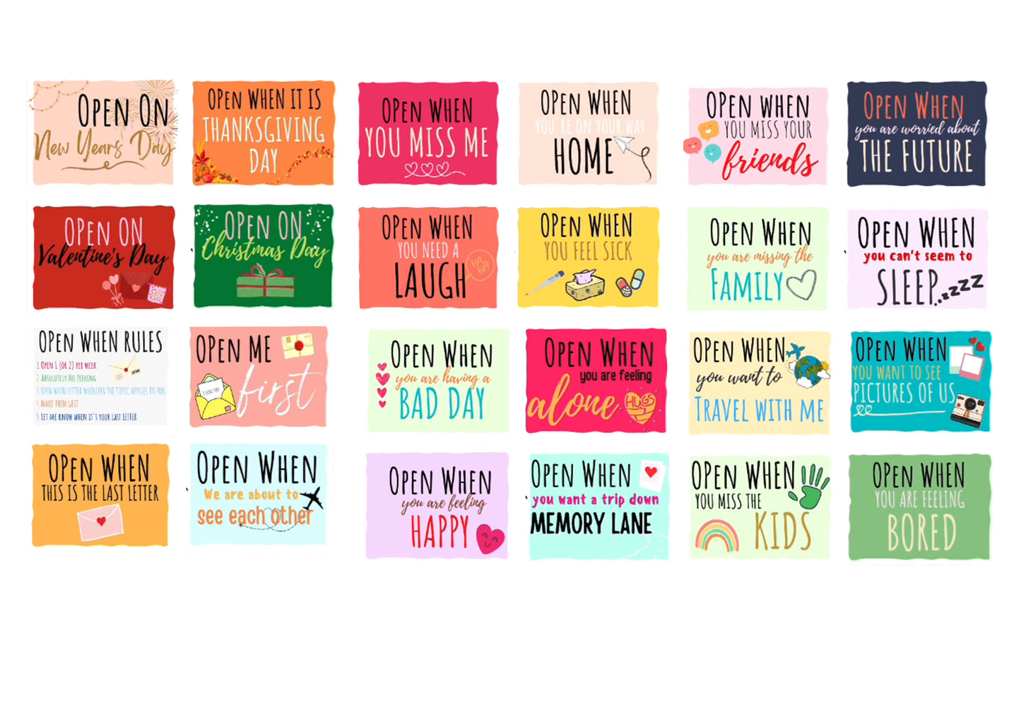 💌Open When Envelopes