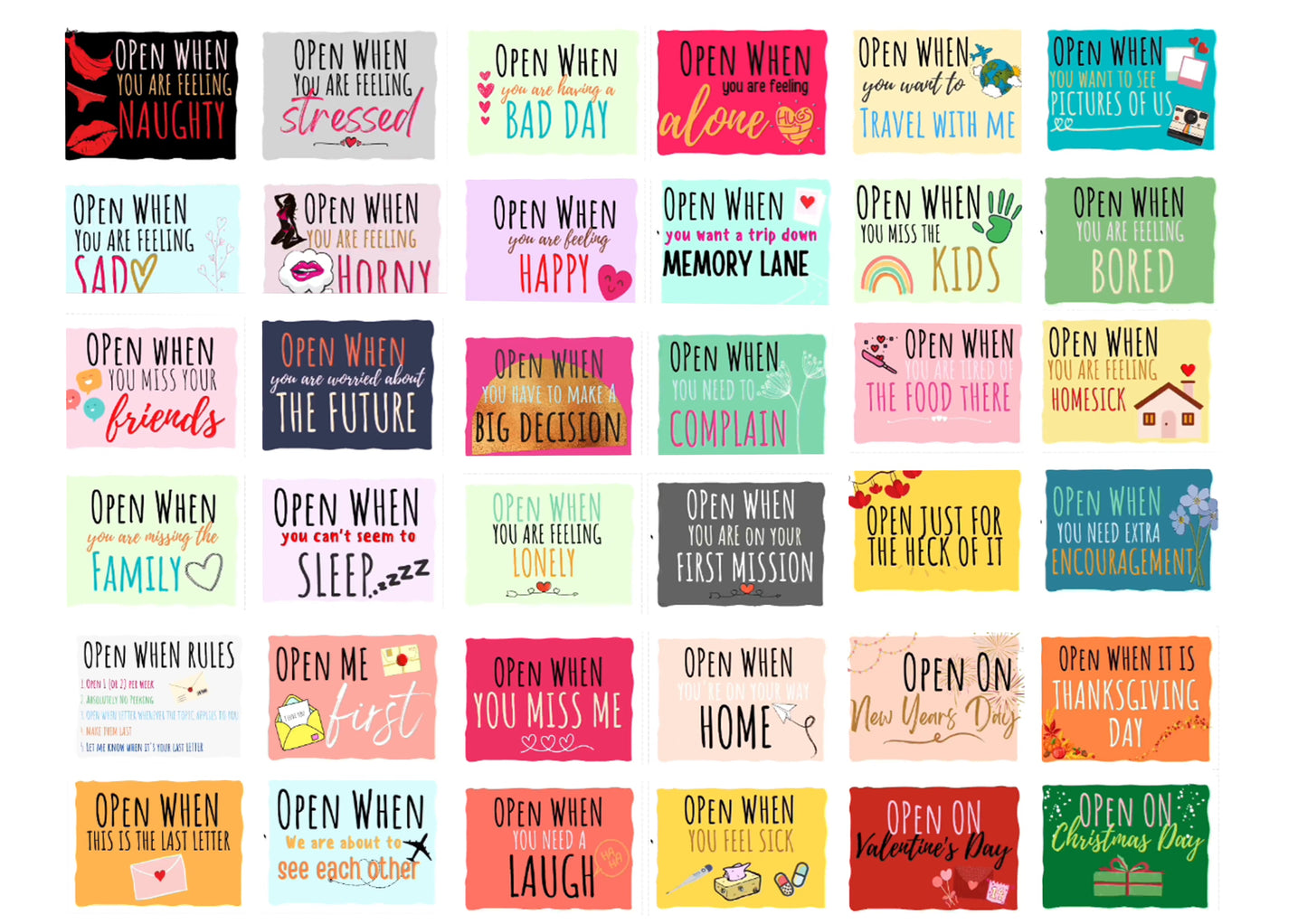 💌Open When Envelopes