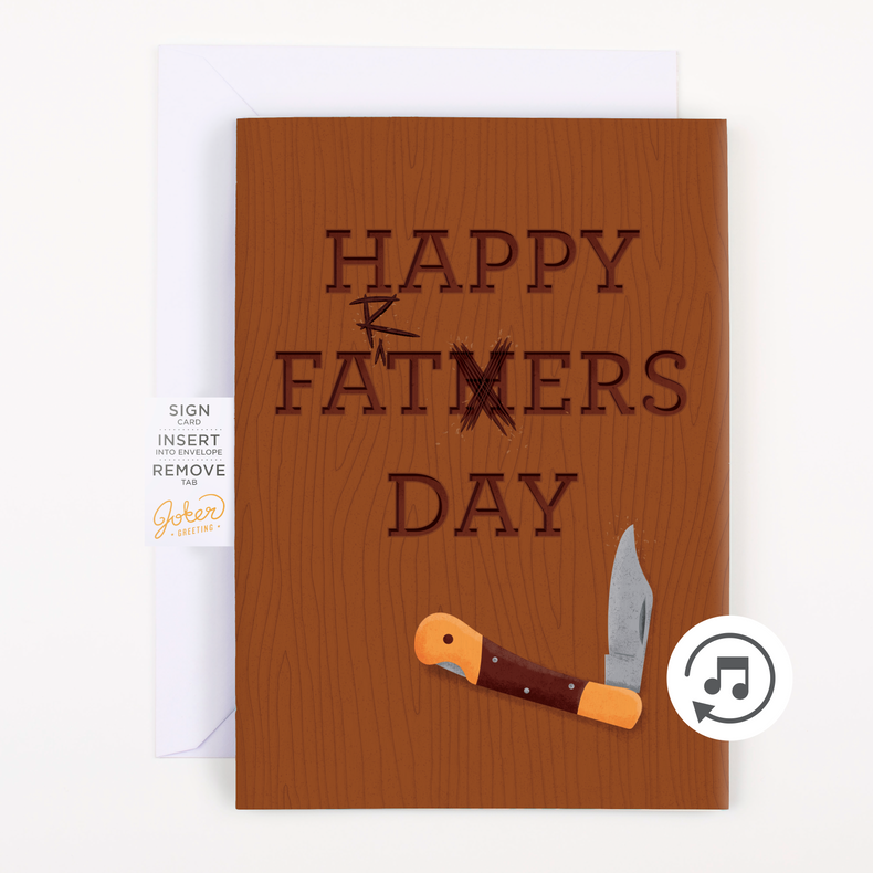 🎊Endless Father's Day Card + Pull Surprise 👨‍👦🔊 - Joker Greeting Prank Card (Sequin + Sound)