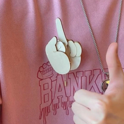 ✨Hot Sale 49% OFF--🤣Funny Wooden Finger Brooch