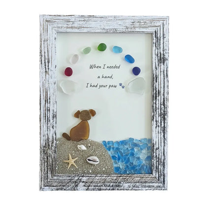 ❤️Sea Glass Dog at The Rainbow Bridge,Memorial or thoughtful gift for lost pets