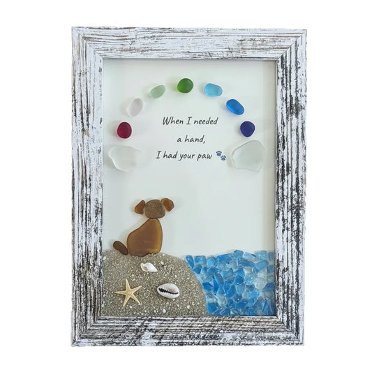 ❤️Sea Glass Dog at The Rainbow Bridge,Memorial or thoughtful gift for lost pets