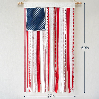 🎉250th Anniversary Special Boho American Flag Tassel Wall Hanging, Patriotic 4th of July Decor (4 Styles)