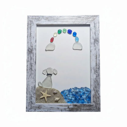 ❤️Sea Glass Dog at The Rainbow Bridge,Memorial or thoughtful gift for lost pets