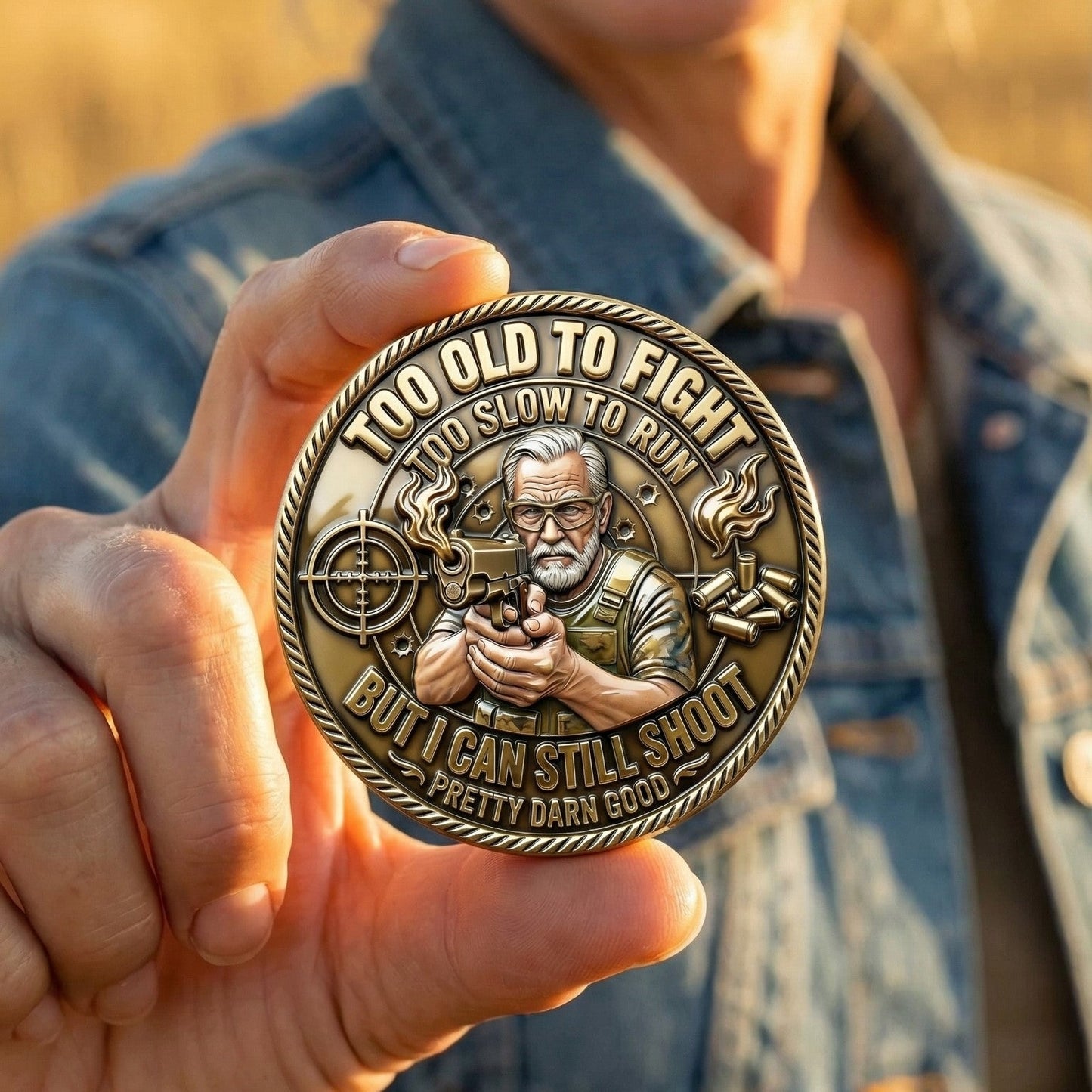 🎁Last Day 50% OFF - Too Old To Fight Still Shoot Challenge Coin