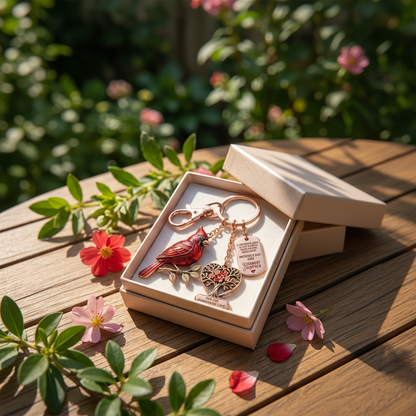 🔥Cardinal Mother’s Day Keychain – A Sanctuary of Love, Always With Her