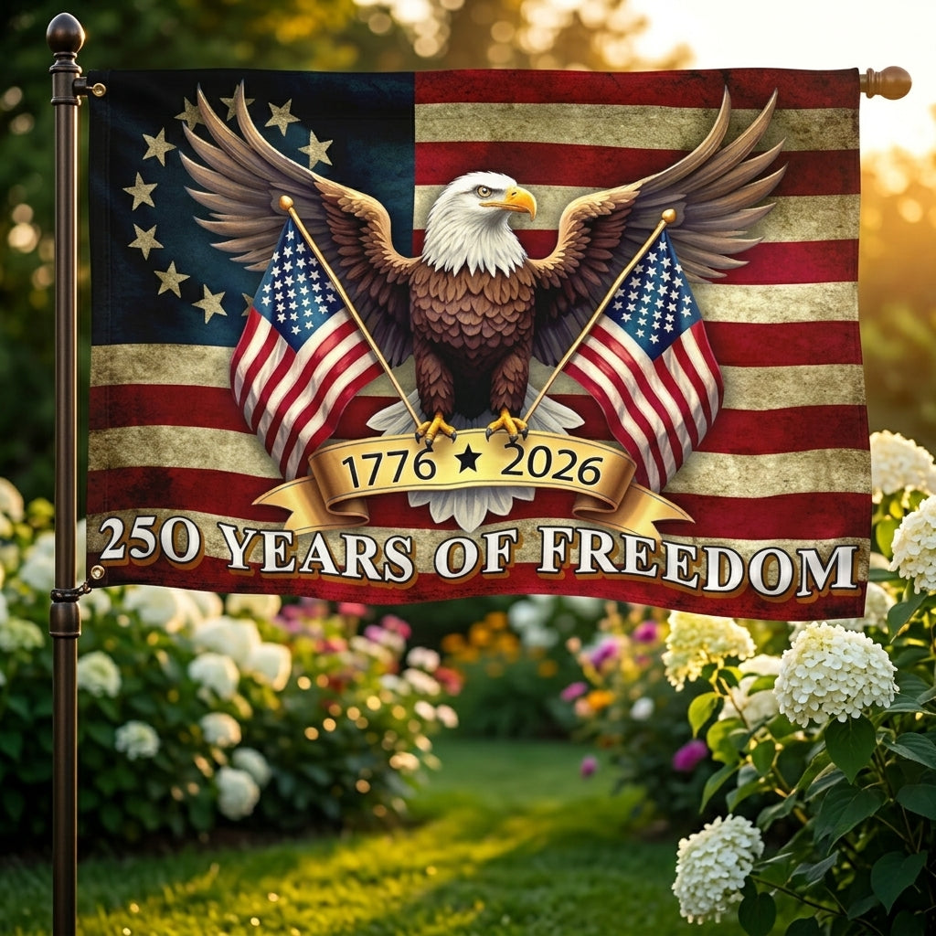 🦅250 Years of Freedom American Flag | 1776-2026 Patriotic Eagle Banner