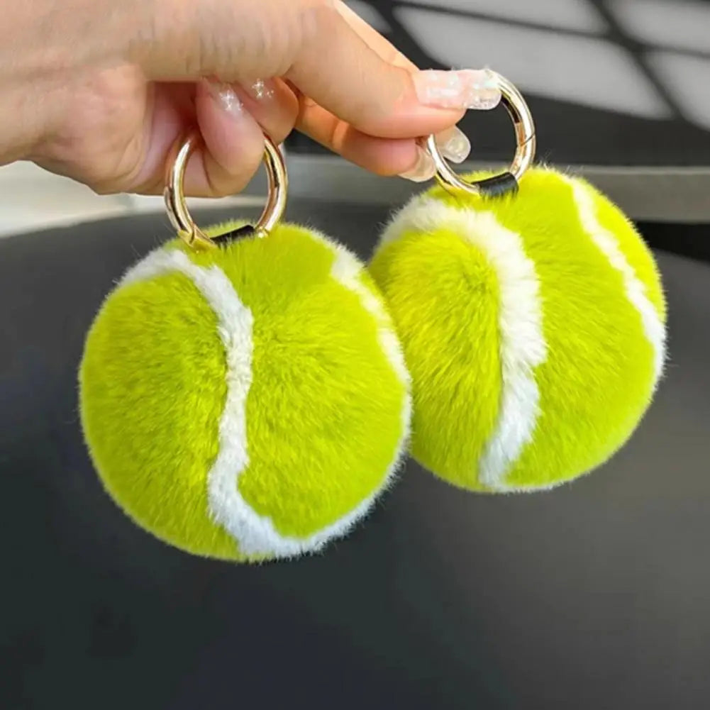 Rex Rabbit Fuzzy Tennis Ball Keychain
