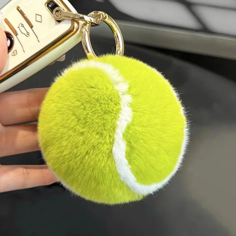 Rex Rabbit Fuzzy Tennis Ball Keychain