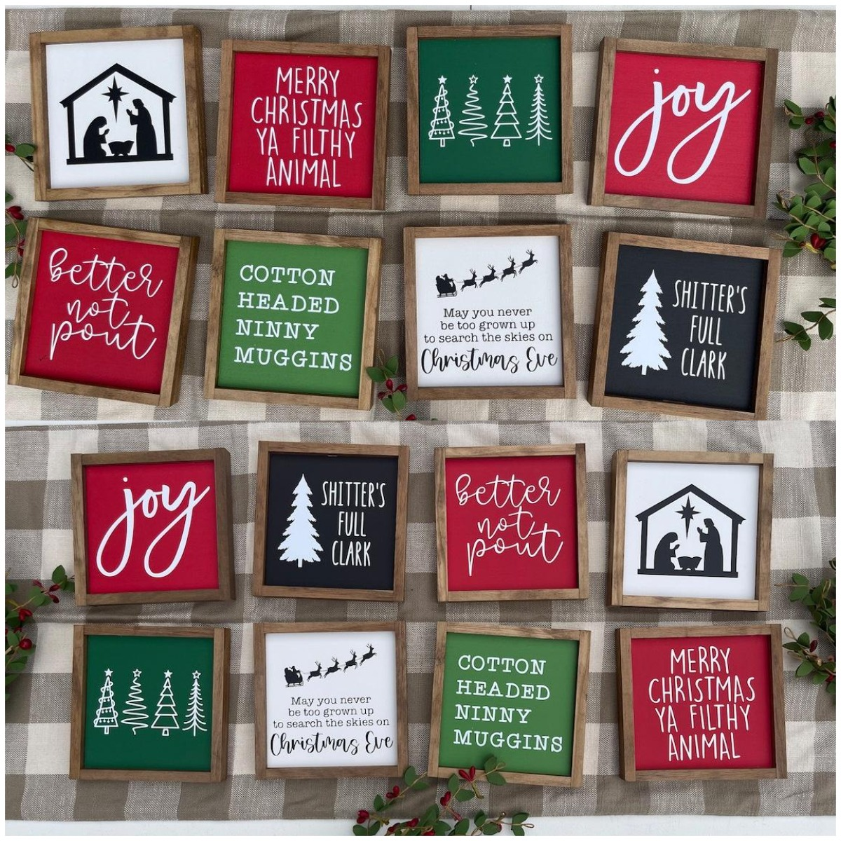 Christmas Wooden Sign Ornament🎄