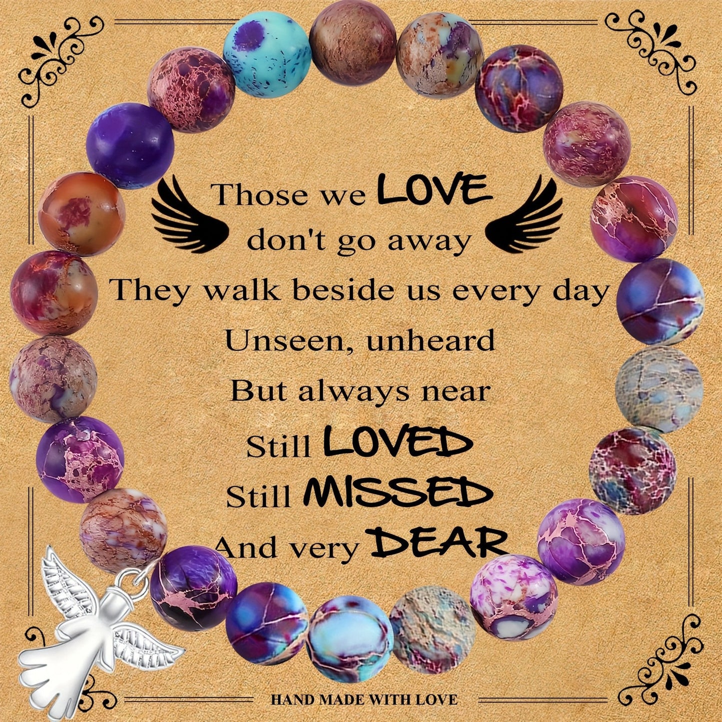 💖🎁2026 Mother's Day Gifts 50% Off--🧵Memorial Gifts Angel Wings Healing Crystal Bracelet