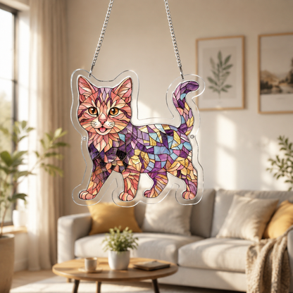 DIY Acrylic Cat Puzzle Suncatcher – Colorful Window Hanging Decor For Cat Lovers