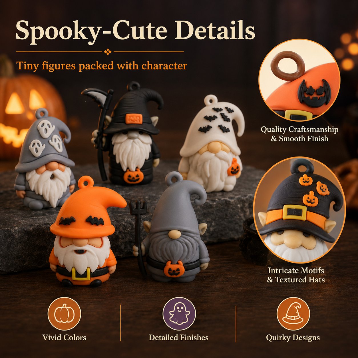 🎃 Last Day 50% OFF - 24 Days of Halloween Gnome Surprise Figures Advent Calendar Box