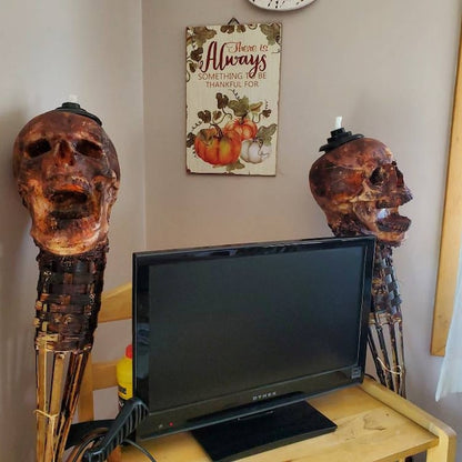 💀Human Skull Tiki Torch