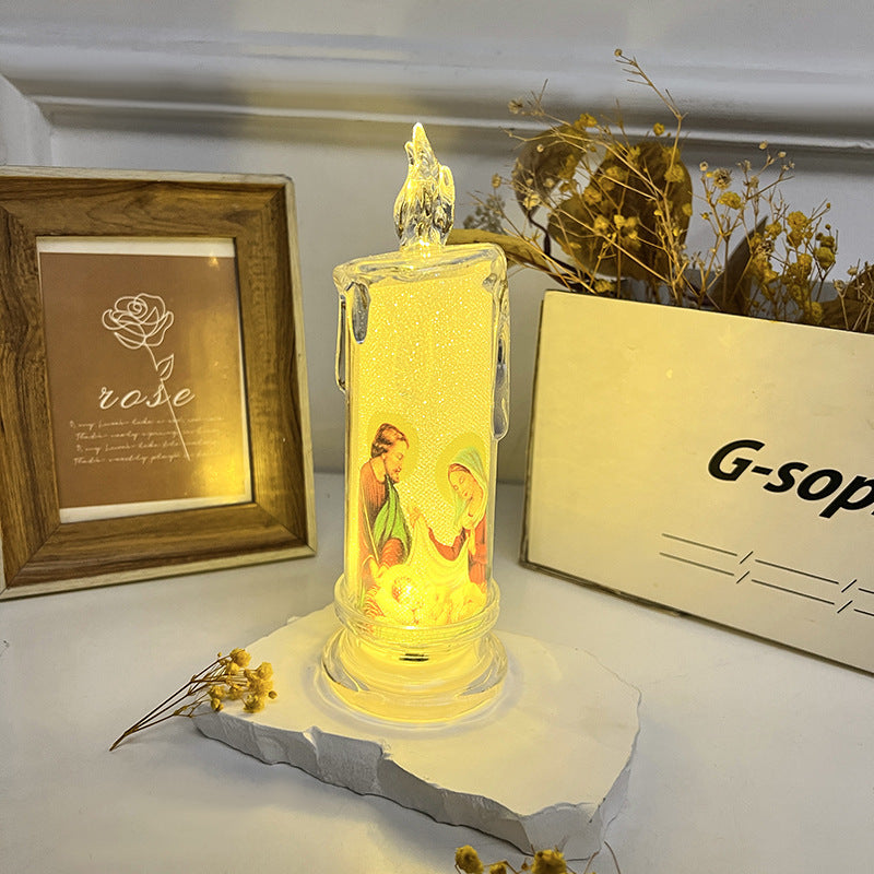 🕯️🕯️LED Prayer Flameless Candles, Jesus Saints Religious Decoration, Christmas Easter gift