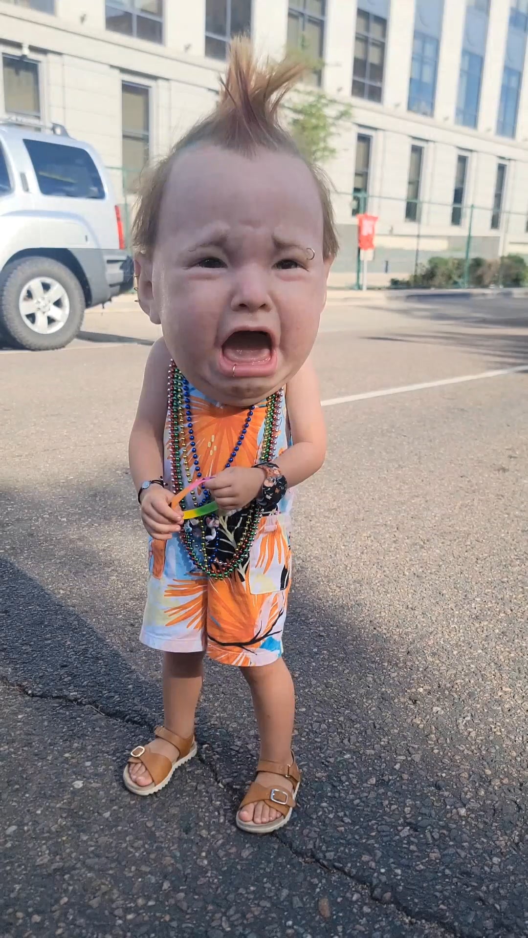 Creepy And Hilarious Latex Head Masks (Crying Punk Baby)