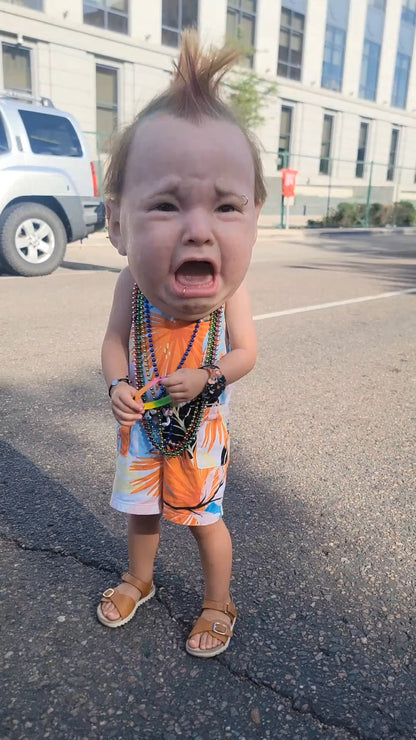Creepy And Hilarious Latex Head Masks (Crying Punk Baby)