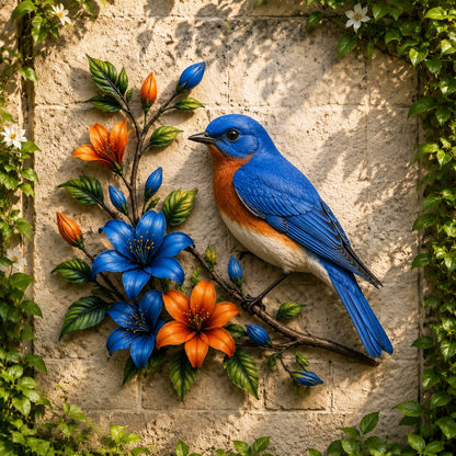 🔥Handcrafted Nature Bird Floral Metal Wall Art