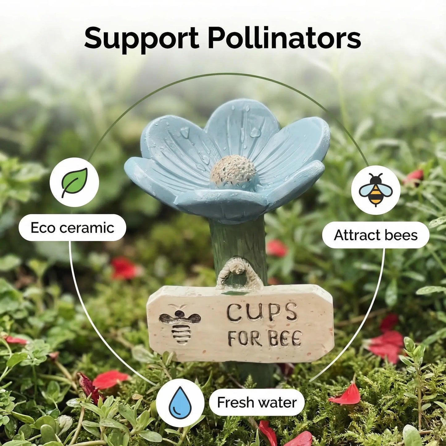 🐝Flower-Shaped Bee Watering Station💧