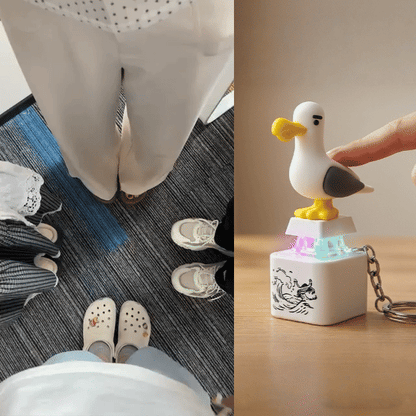 🐦 The "MINE!" Seagull Clicker – RGB Mechanical Fidget Keychain
