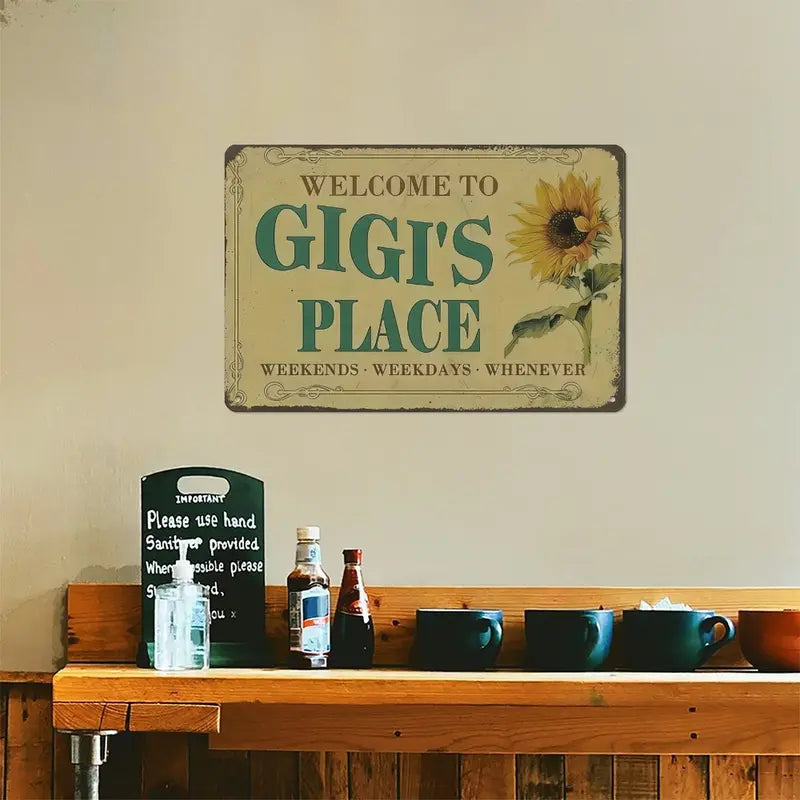 GIGI's Place tin sign Vintage Sunflower Metal Sign