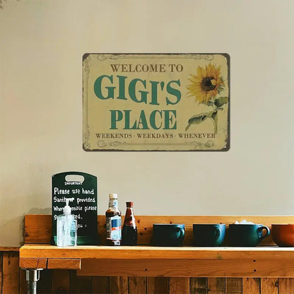 GIGI's Place tin sign Vintage Sunflower Metal Sign