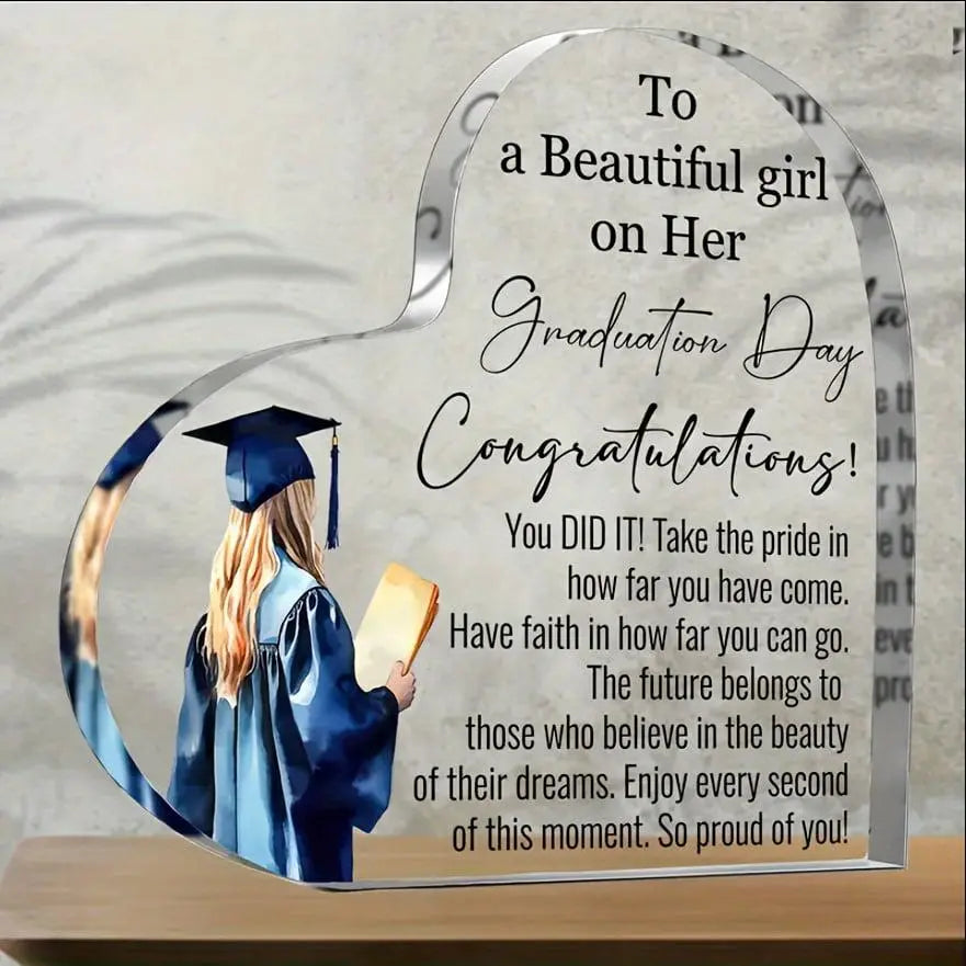 🎓 Acrylic Heart-Shaped Inspirational Graduation Gifts For Her
