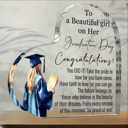 🎓 Acrylic Heart-Shaped Inspirational Graduation Gifts For Her